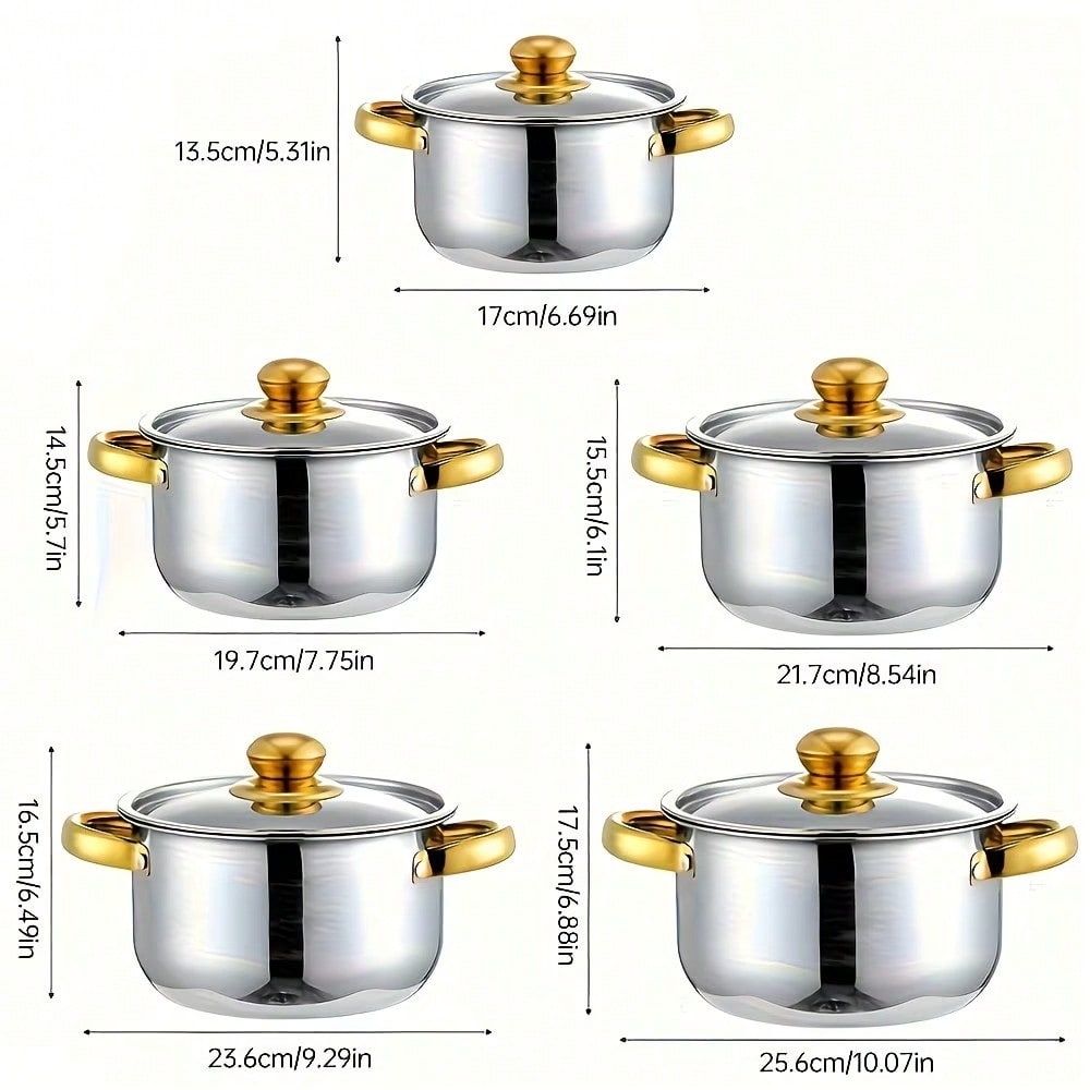Juego de ollas de acero inoxid - Home Cooking Utensils reseña y precio