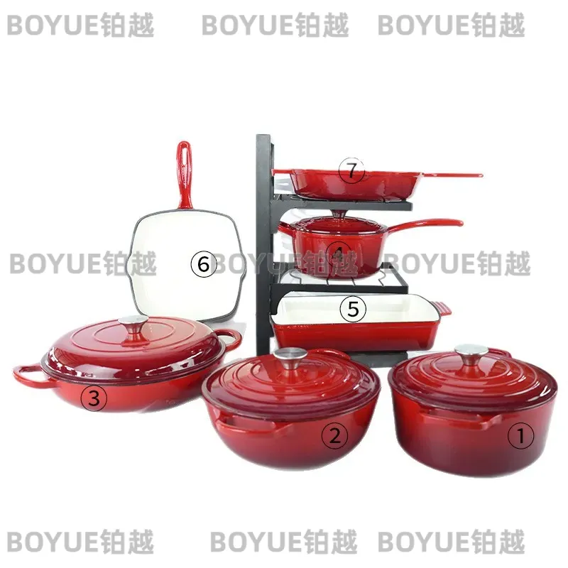 Juego de 7 Piezas de Utensilio - Dutch Oven Enamel reseña y precio